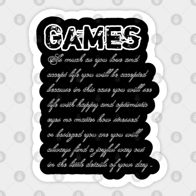 I like the games Sticker by Blue Diamond Store